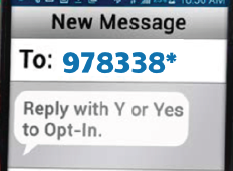 This is what the text you will receive will look like.